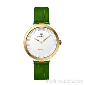 Elegant Lady Quartz Watch na may strap ng katad